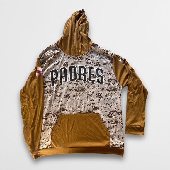 San Diego Padres Military Camo Hoodie Adult L Cotton Blend - Picture 2 of 7
